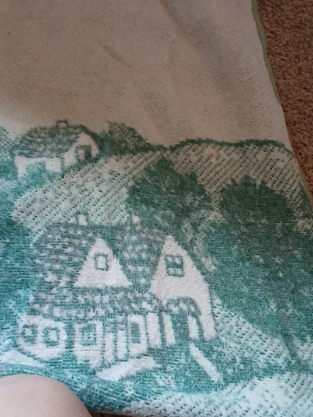 Scenic Green Print Throw Blanket